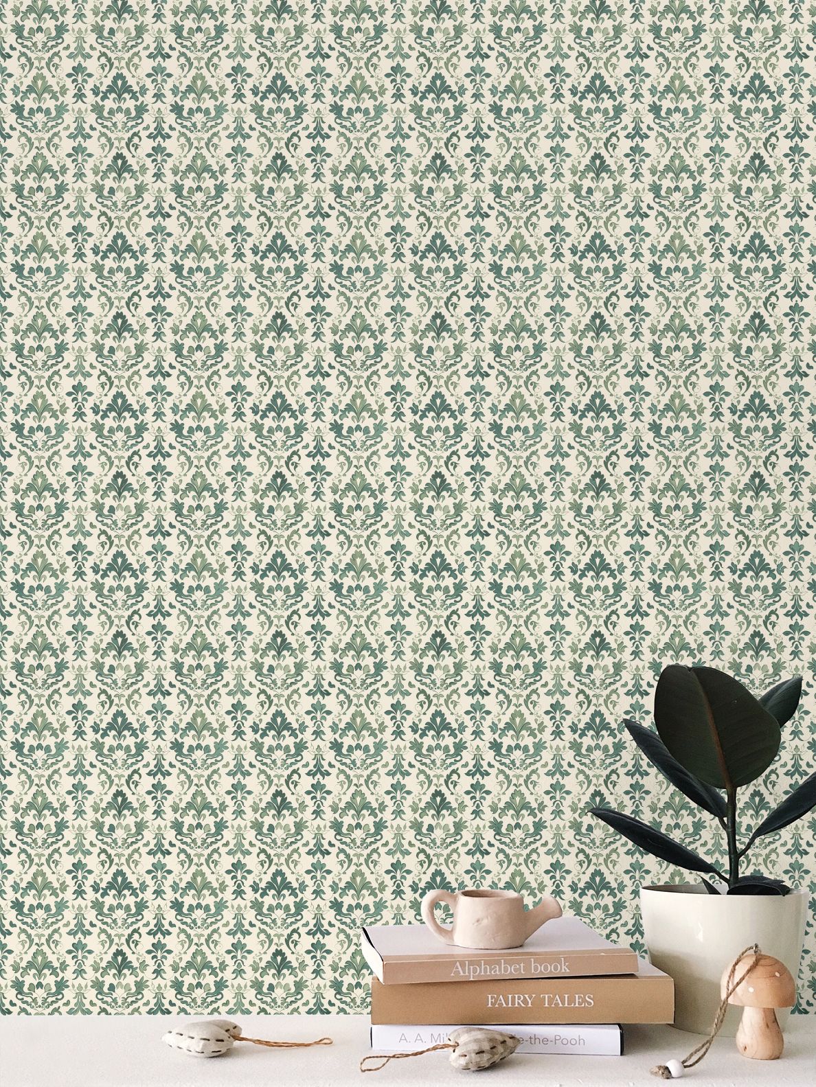 Luxe Green Damask