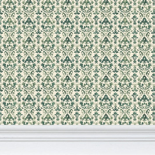 Luxe Green Damask